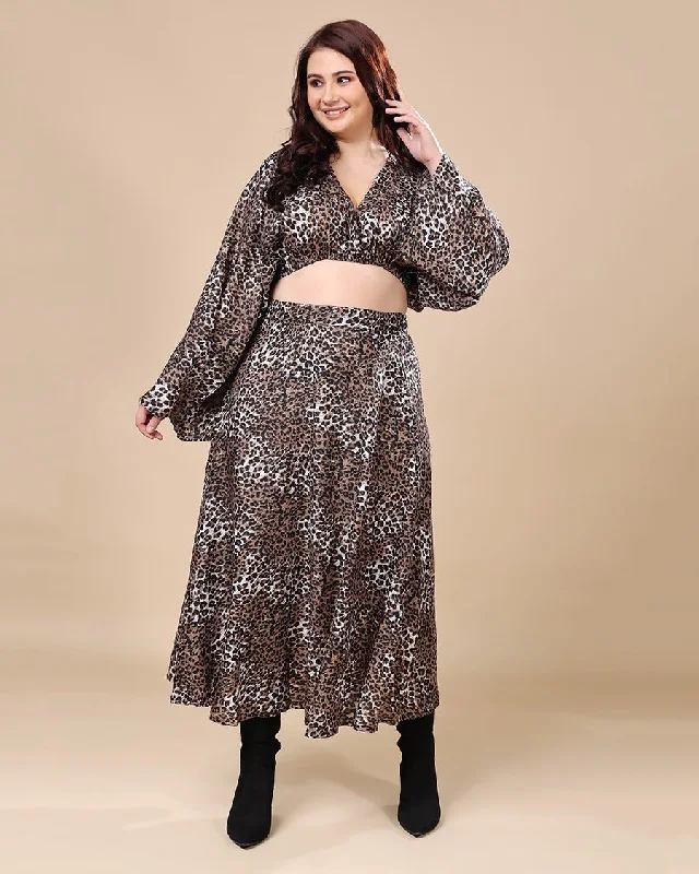 Brown Leopard Printed Co-ord Set