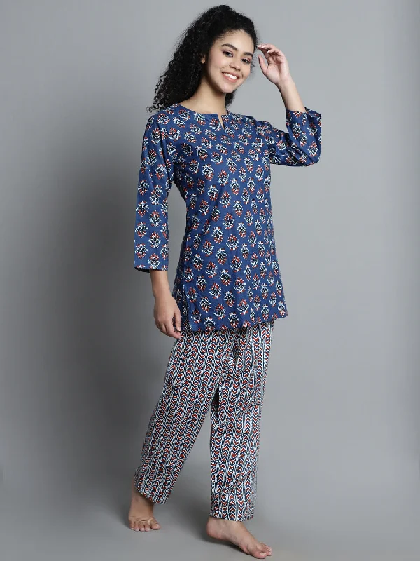 Floral Short Kurti with Trouser Set