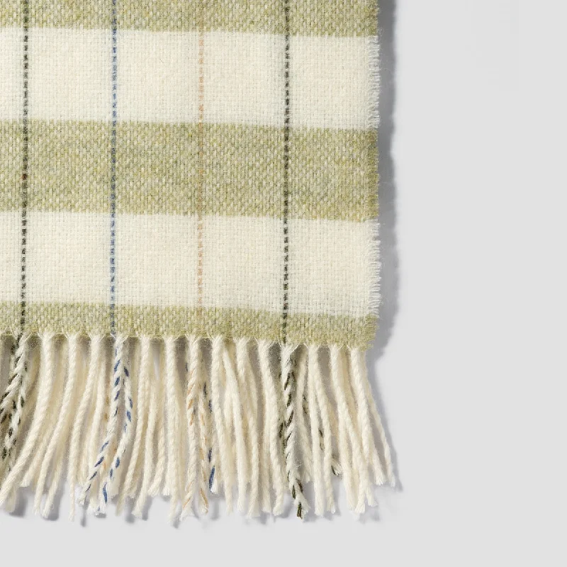 Apple Checked Stripe Wool Blanket