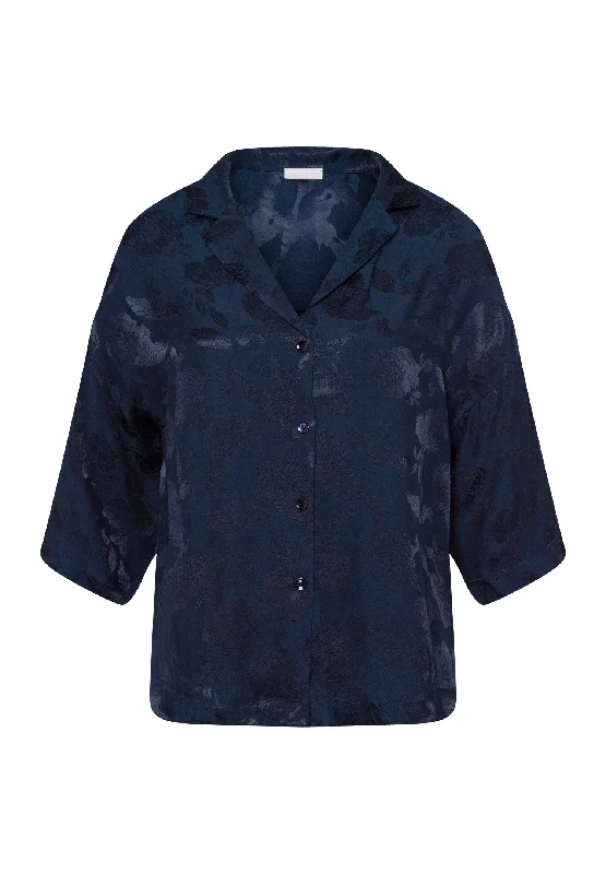 Valene Notch Collar Shirt | Blueberry Flowers 74958-2394