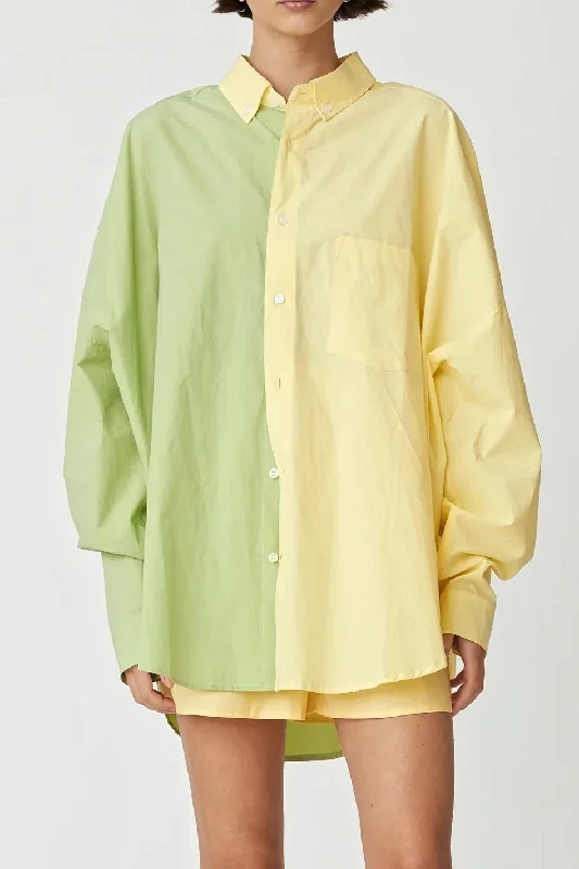 BLANCA Womens Henrietta Shirt Yellow & Green