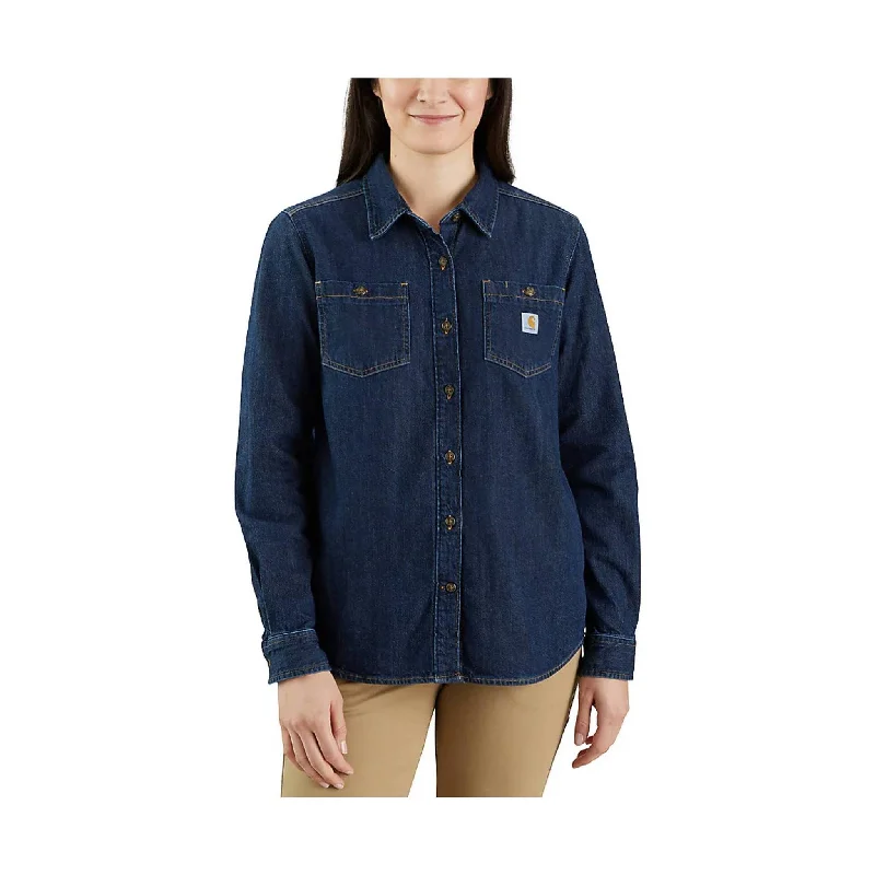 Carhartt Women's Relaxed Fit Midweight Denim Long Sleeve Over Shirt - Voyageur