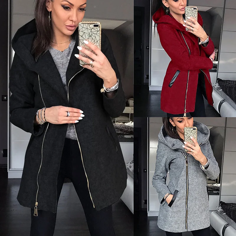 Fashion autumn winter coat women hooded jackets coats outwear plus size casacas para mujer coats and jackets women winter BDR816