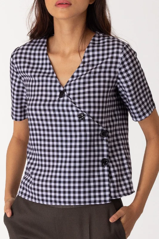 Gingham Cross Button Shirt