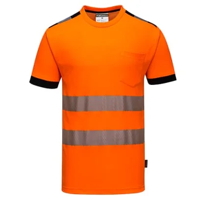 PW3 Segmented Hi Vis Tee Shirt with Pocket RIS 3279 Portwest T181