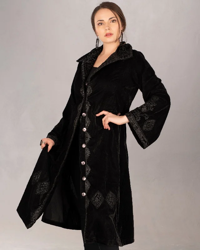 Kimberly Black on Black Velvet Duster by Vintage Collection