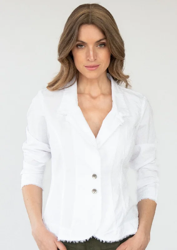 Marizza White Cotton Jacket