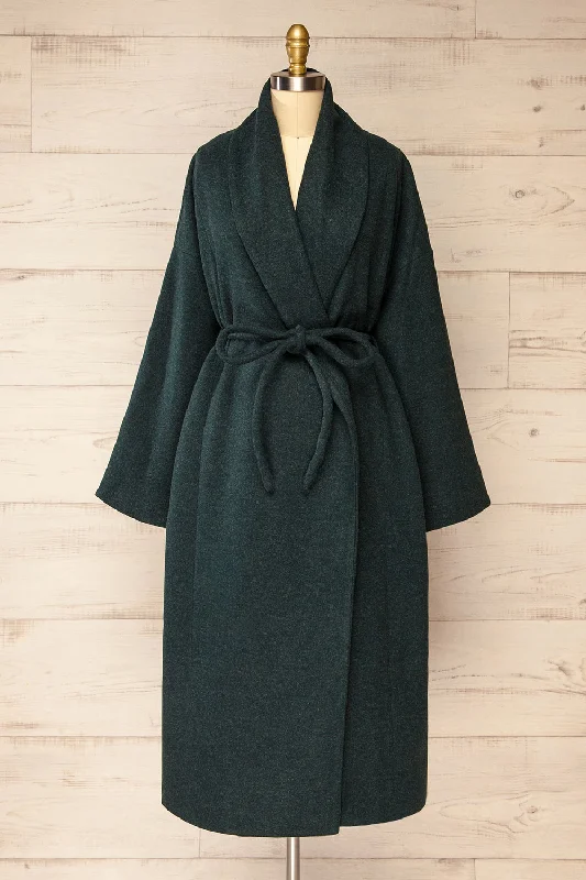 Padua Green | Felt Coat w/ Belt