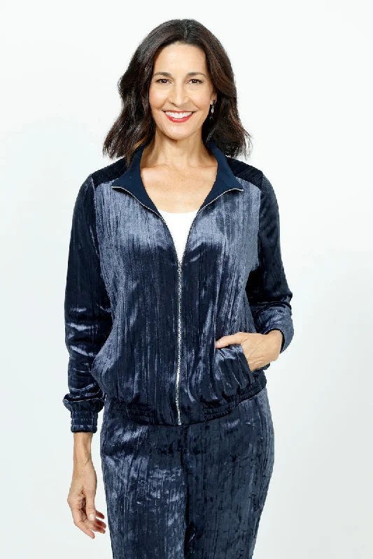 Sympli Crinkle Velvet Warm Up Jacket