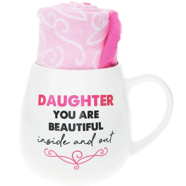 Daughter You Are Beautiful Inside And Out 15.5 oz Mug and Sock Set