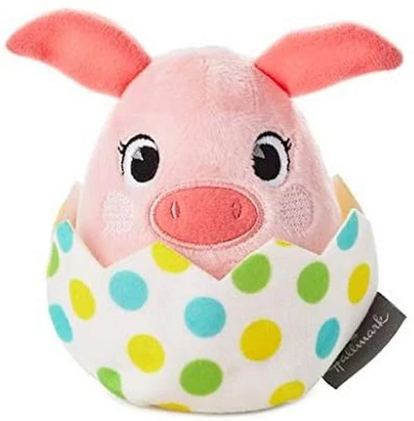 Hallmark Easter Egg Pig Zip-Along Plush