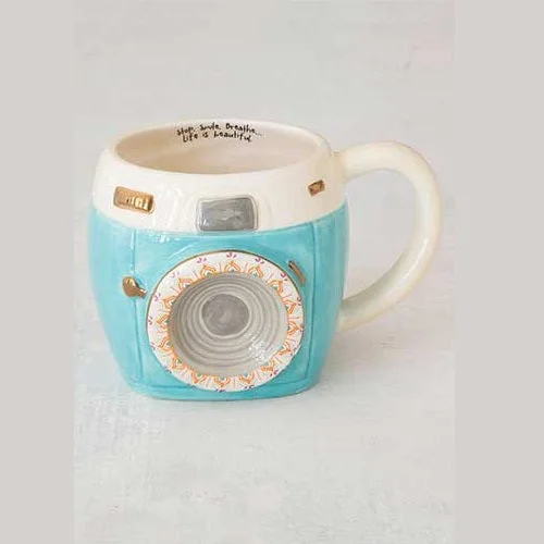 Folk Art Camera Mug Life is Beautiful