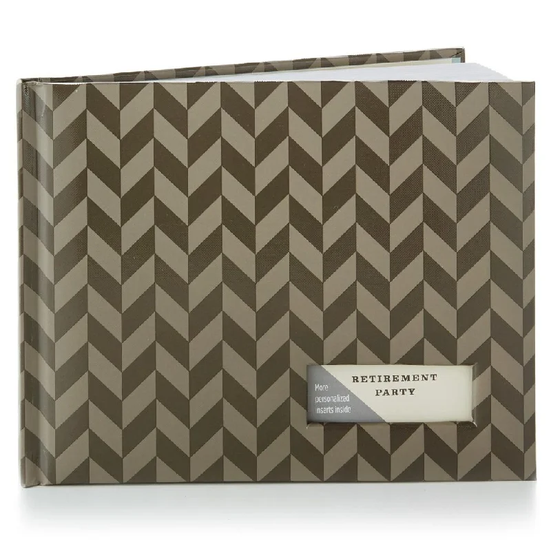 Hallmark Chevron Brown Patterned Guest Book