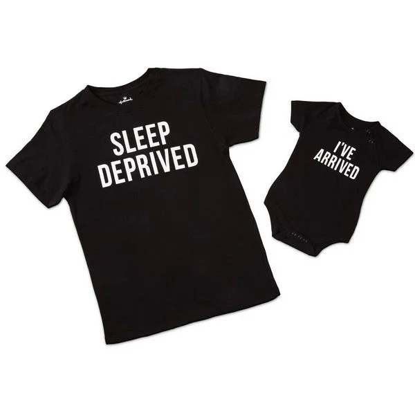 Hallmark I've Arrived Sleep Deprived T-Shirt and Bodysuit Set, Small/0–6 Months