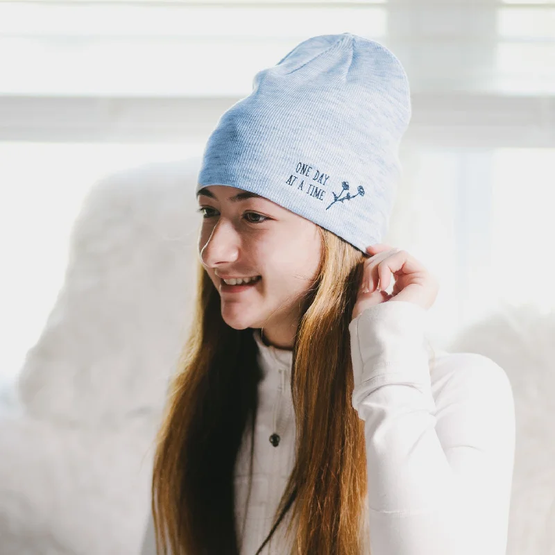 One Day At A Time Blue Beanie Hat