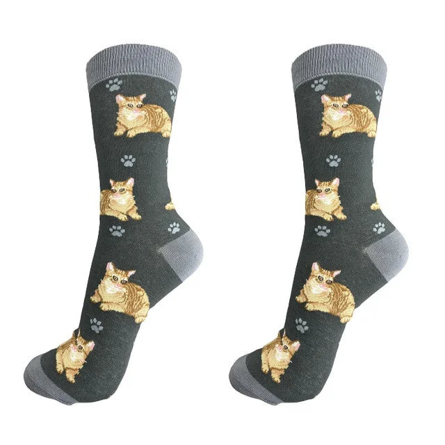 Orange Tabby Cat Happy Tails Socks