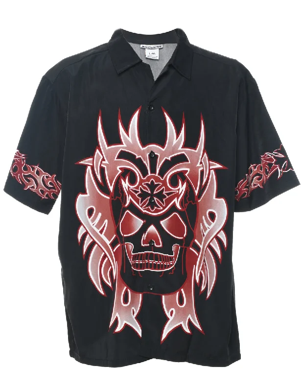 Y2K Skull Print Shirt - L