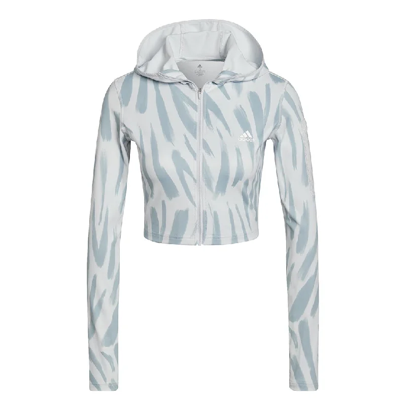 adidas - Women's Run Icons All Over Print Hooded Long Sleeve T-Shirt (HE0354)