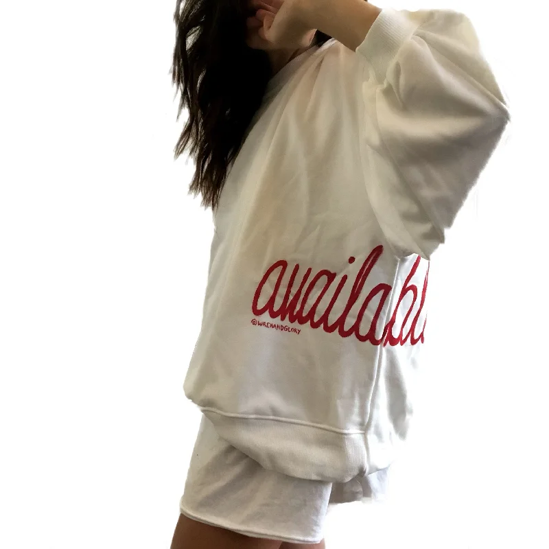 'AVAILABLE' PAINTED SWEATSHIRT