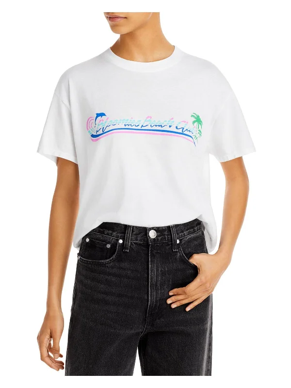 Beach Club Womens Graphic Cotton T-Shirt