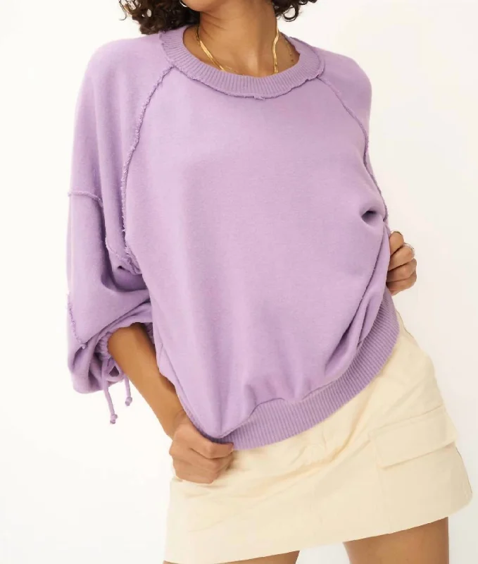 Idris Tie Sleeve Sweatshirt In Lilac