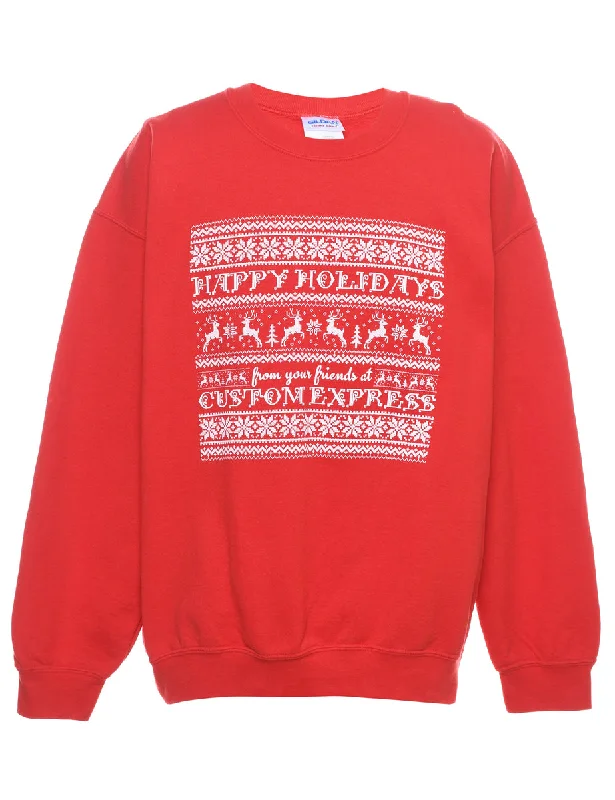 Red Christmas Sweatshirt - L