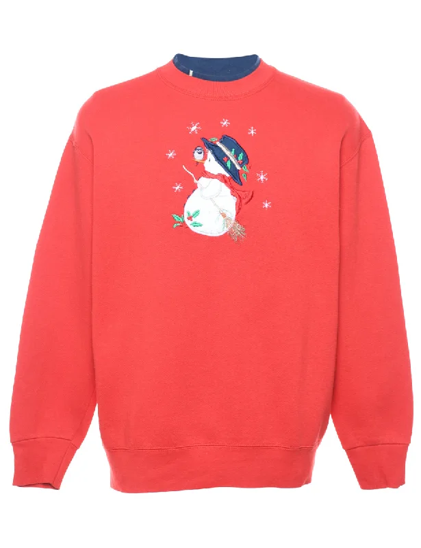 Snowman Christmas Sweatshirt - L