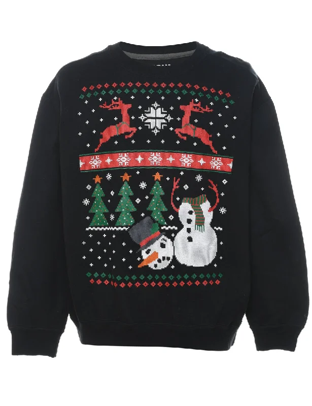 Snowman Christmas Sweatshirt - L