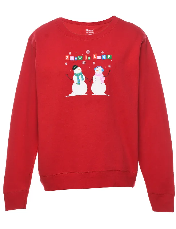 Snowman Christmas Sweatshirt - L