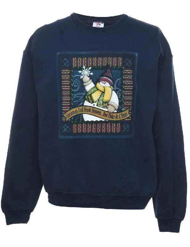 Snowman Christmas Sweatshirt - L