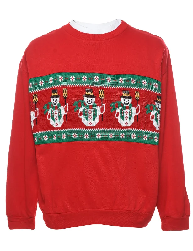 Snowman Christmas Sweatshirt - L