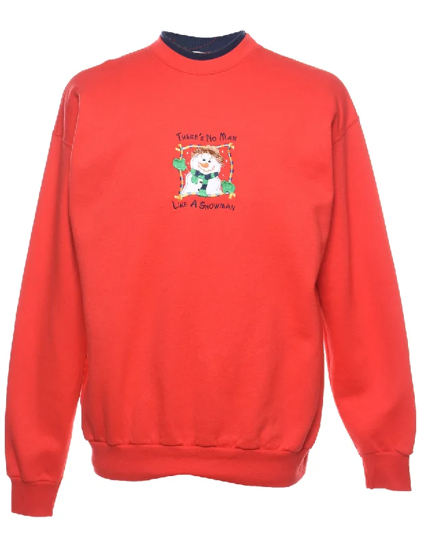 Snowman Christmas Sweatshirt - L