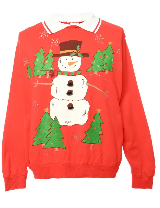 Snowman Christmas Sweatshirt - L