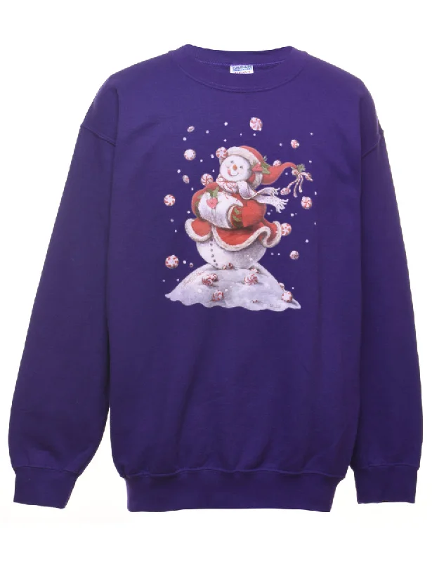 Snowman Christmas Sweatshirt - M