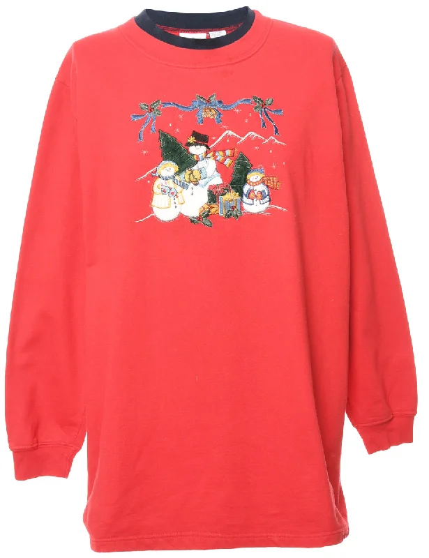 Snowman Christmas Sweatshirt - S