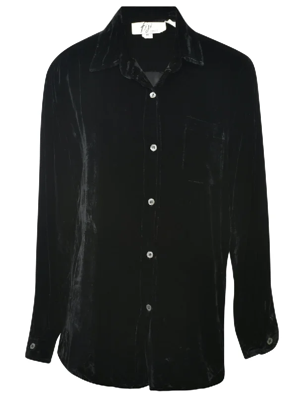 Velvet Fabric Evening Shirt - M