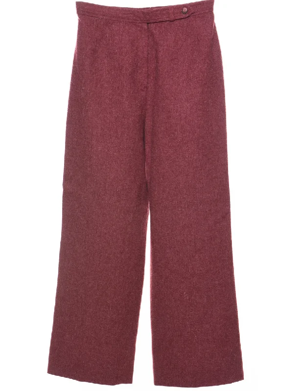 Vintage Maroon Wide-Leg Trousers - W28 L29