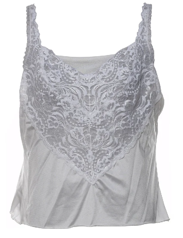 White Classic Lace Slip - L