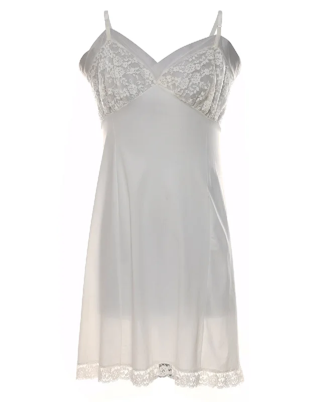 White Lace Slip Dress - S