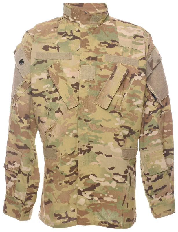 Woodland Camouflage Design Military Shirt - L