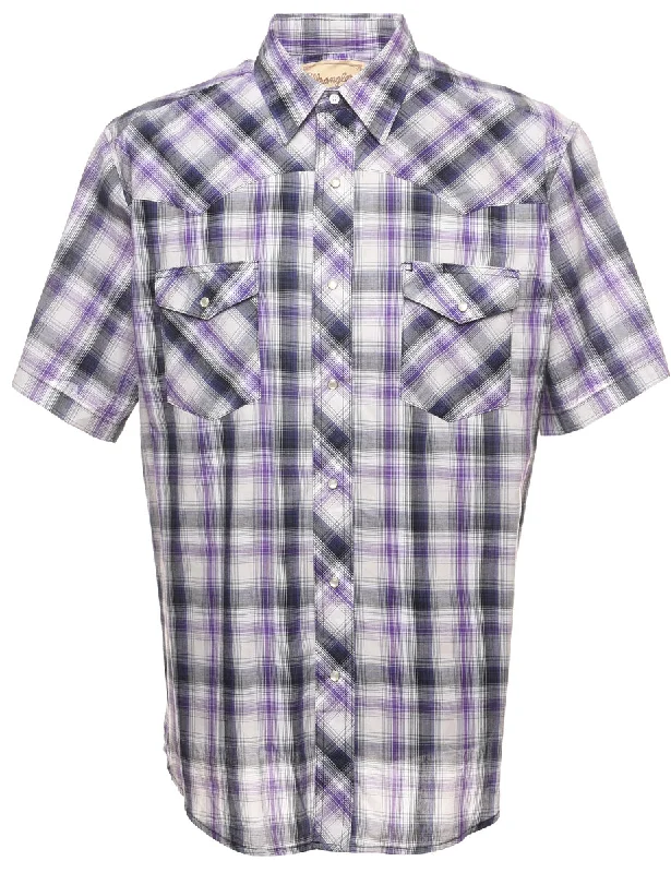 Wrangler Checked Lilac Western Shirt - XL