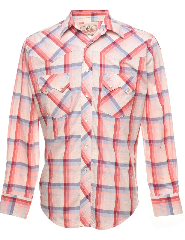 Wrangler Checked Red & Blue Western Shirt - S