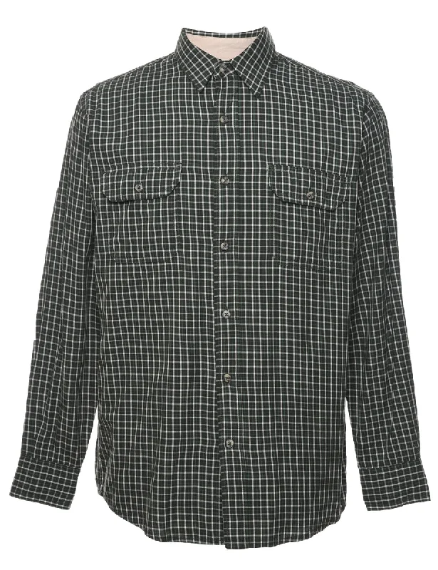 Wrangler Olive Green Checked Shirt - S