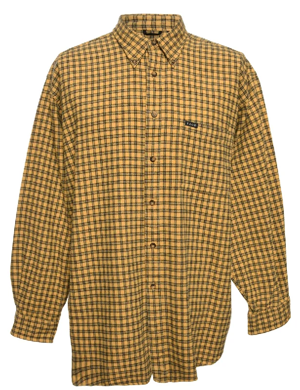 Yellow & Blue Izod Checked Shirt - XL