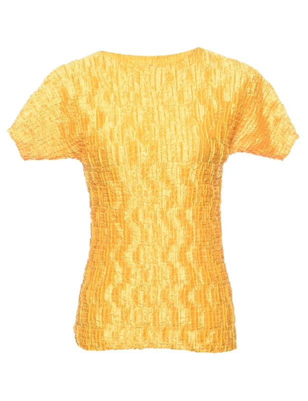 Yellow Smocked Evening Top - S