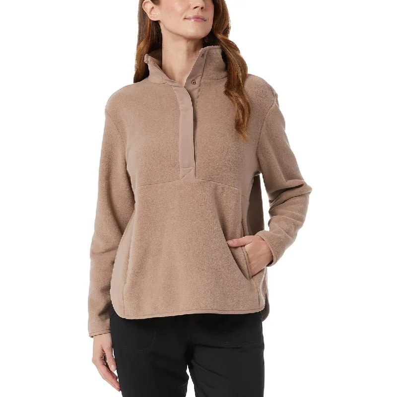 32 Degrees Women's Fleece Mock Neck Sweatshirt Brown Size X-Small