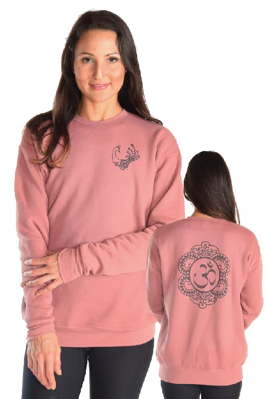 Drop Shoulder Fleece Sweatshirt with Henna Peacock