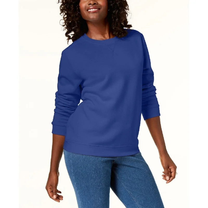 Karen Scott Women's Classic Sweatshirt Ultra Blue Size Extra Small - X-Small