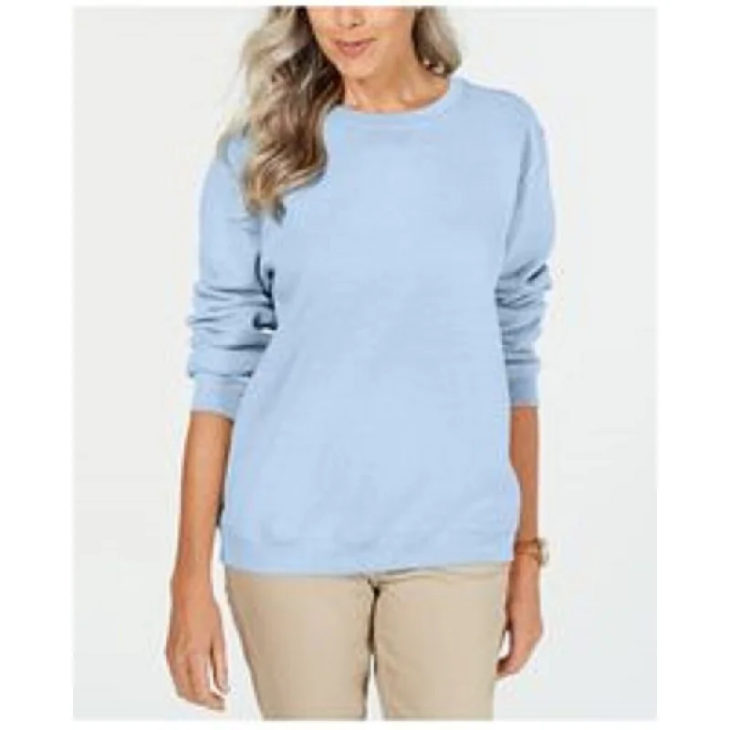 Karen Scott Women's Fleece Sweatshirt Blue Size Medium