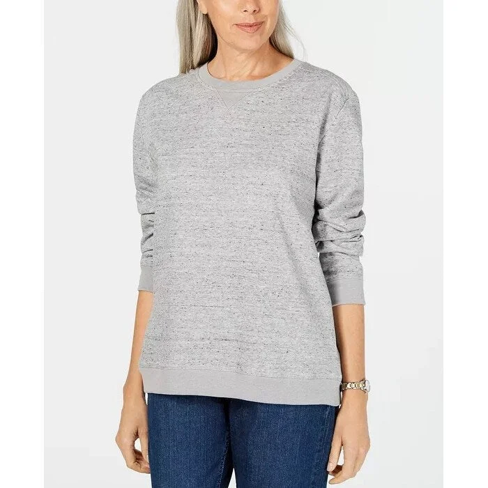 Karen Scott Women's Sport Fleece Sweatshirt Gray Size X-Large